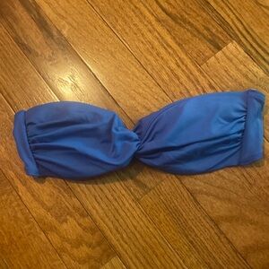 Blue strapless bikini top